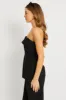 Black Boob Tube Top Linen Blend sold by Ally Fashion