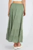 Green Maxi Skirt High Rise Linen Blend sold by Ally Fashion