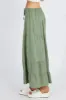 Green Maxi Skirt High Rise Linen Blend sold by Ally Fashion