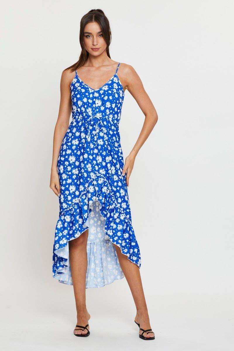 Print Midi Dress Sleeveless V Neck sold by Ally Fashion