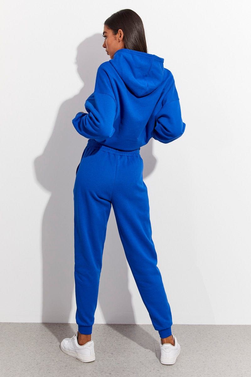 Blue Track Pants High Rise Jogger sold by Ally Fashion product image thumbnail 4