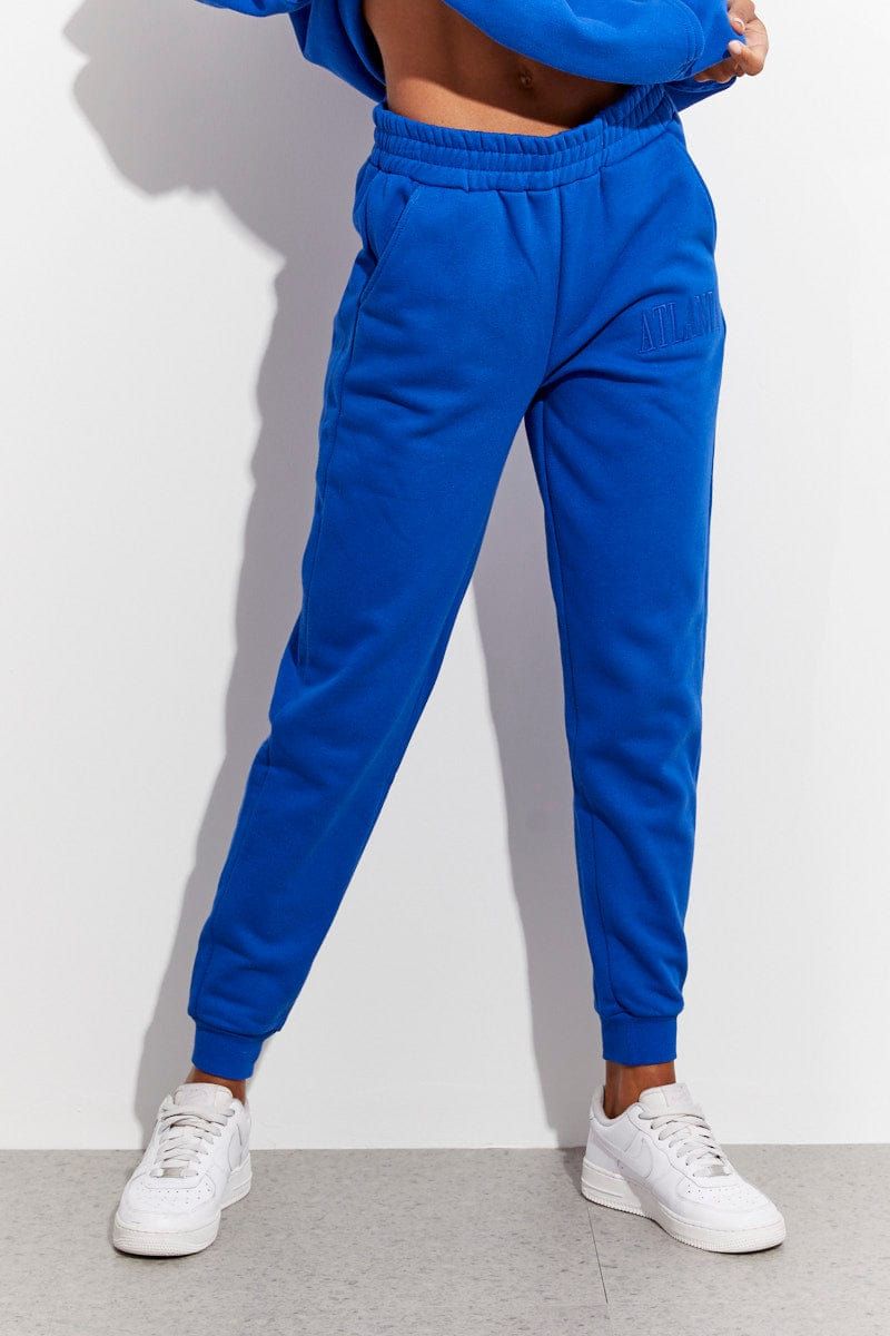 Blue Track Pants High Rise Jogger sold by Ally Fashion product image thumbnail 2