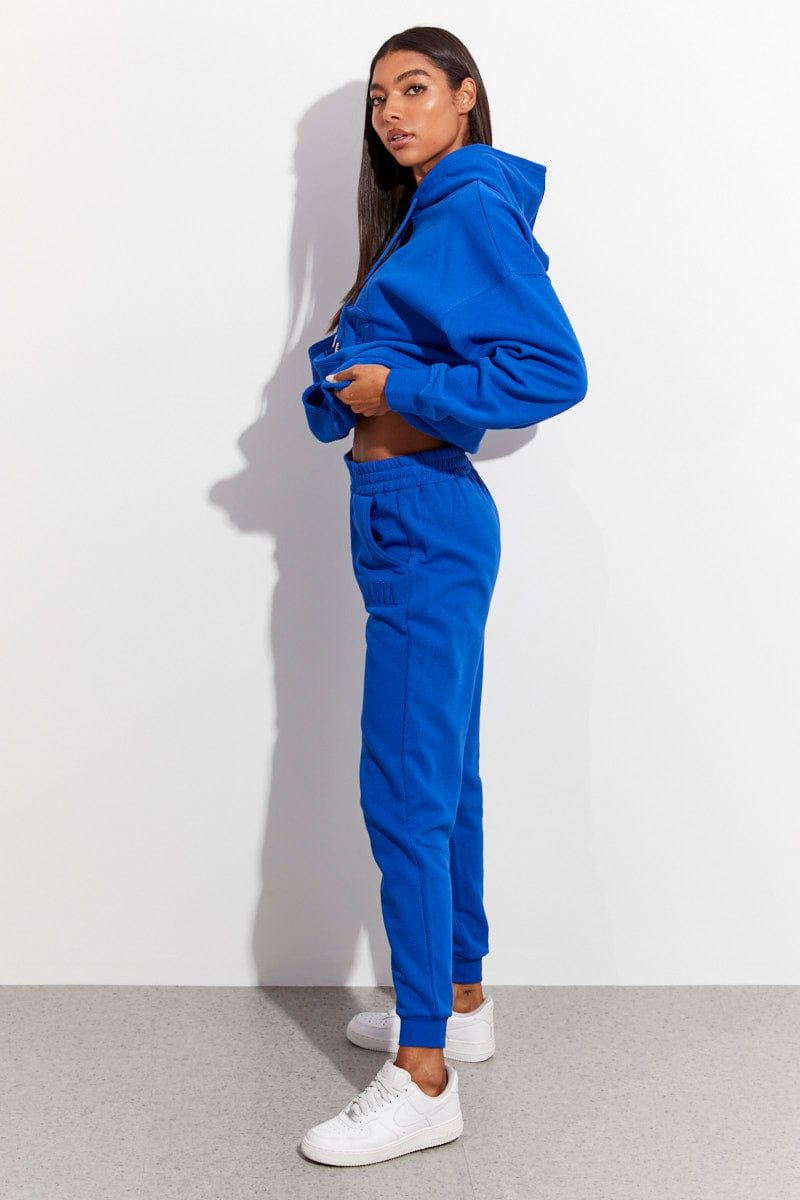 Blue Track Pants High Rise Jogger sold by Ally Fashion product image thumbnail 5