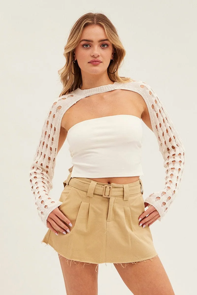 White Crochet Knit Top sold by Ally Fashion product image thumbnail 3