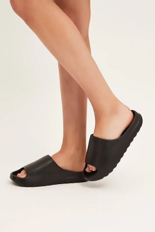 Black Chunky Moulded Slide sold by Ally Fashion