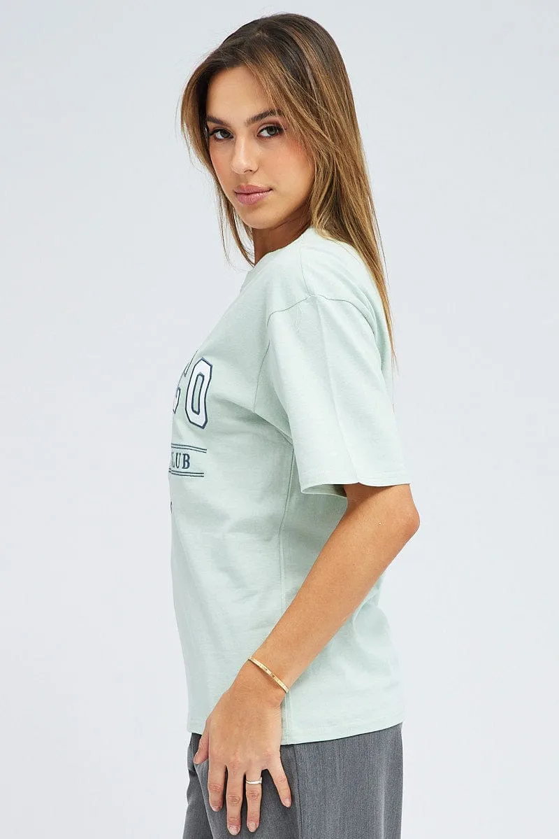 Green Graphic Tee Short Sleeve Oversized sold by Ally Fashion product image thumbnail 4