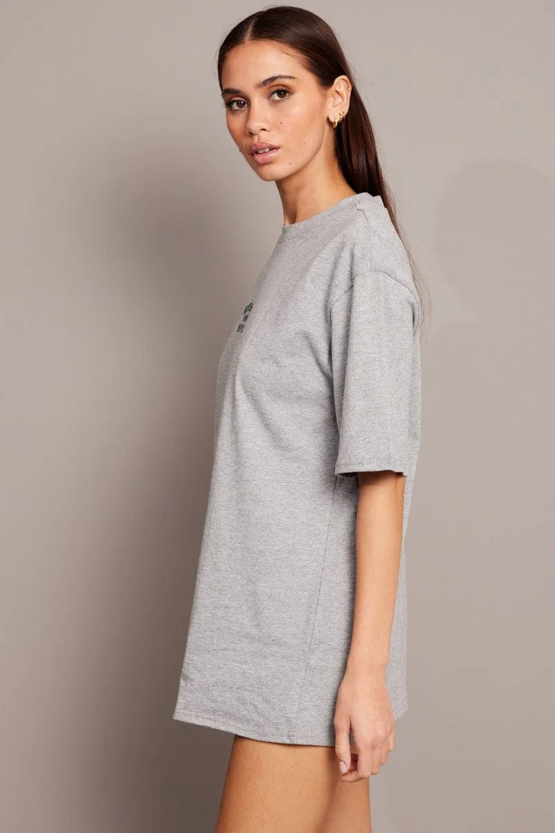 Grey Graphic Tee Short Sleeve sold by Ally Fashion product image thumbnail 4