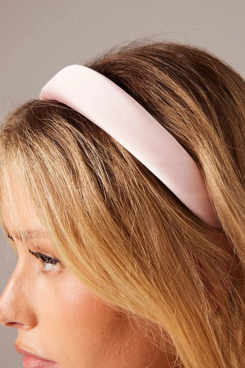 Pink Satin Padded Headband sold by Ally Fashion product image thumbnail 2