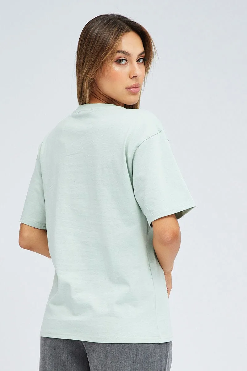 Green Graphic Tee Short Sleeve Oversized sold by Ally Fashion product image thumbnail 5