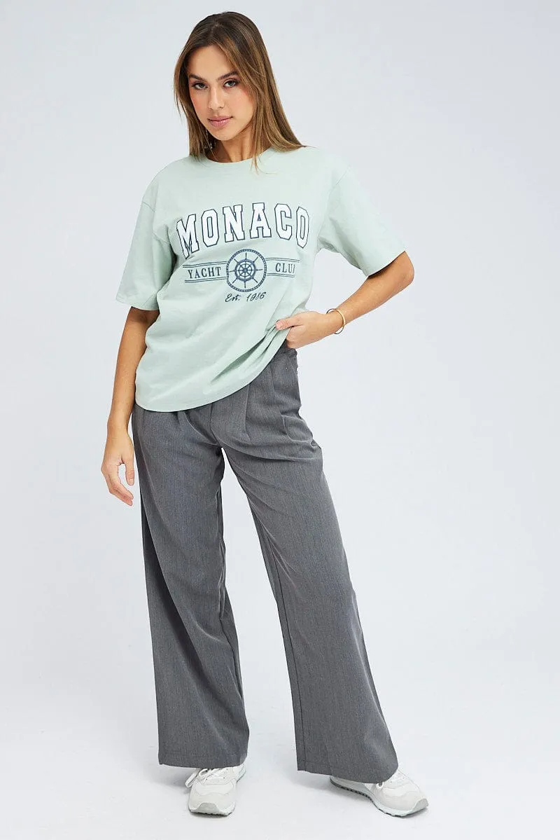 Green Graphic Tee Short Sleeve Oversized sold by Ally Fashion product image thumbnail 2