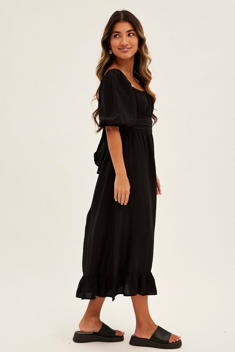 Black Evening Square Neck Maxi Dress sold by Ally Fashion product image thumbnail 4