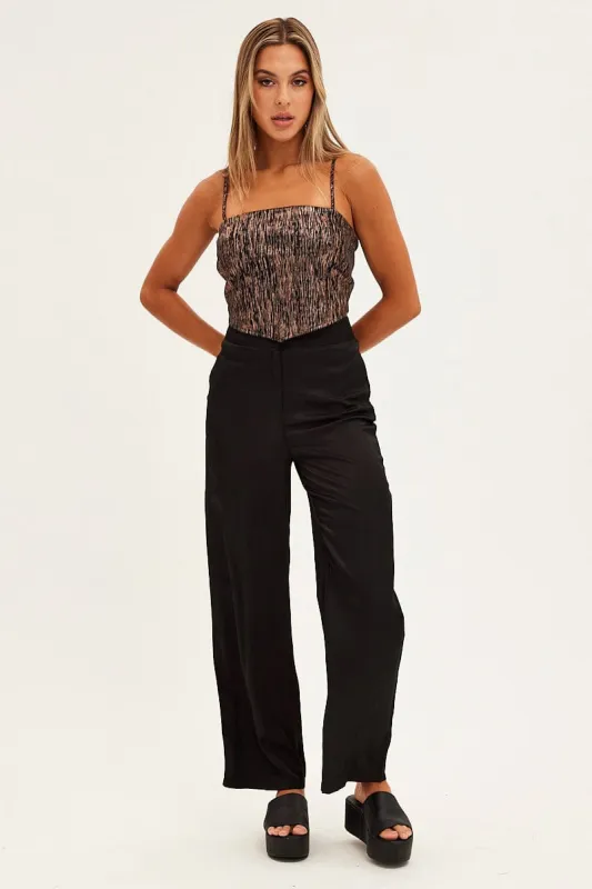 Black Wide Leg Pants High Rise sold by Ally Fashion