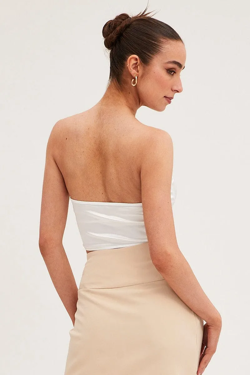 White Plain Corset Top sold by Ally Fashion product image thumbnail 4