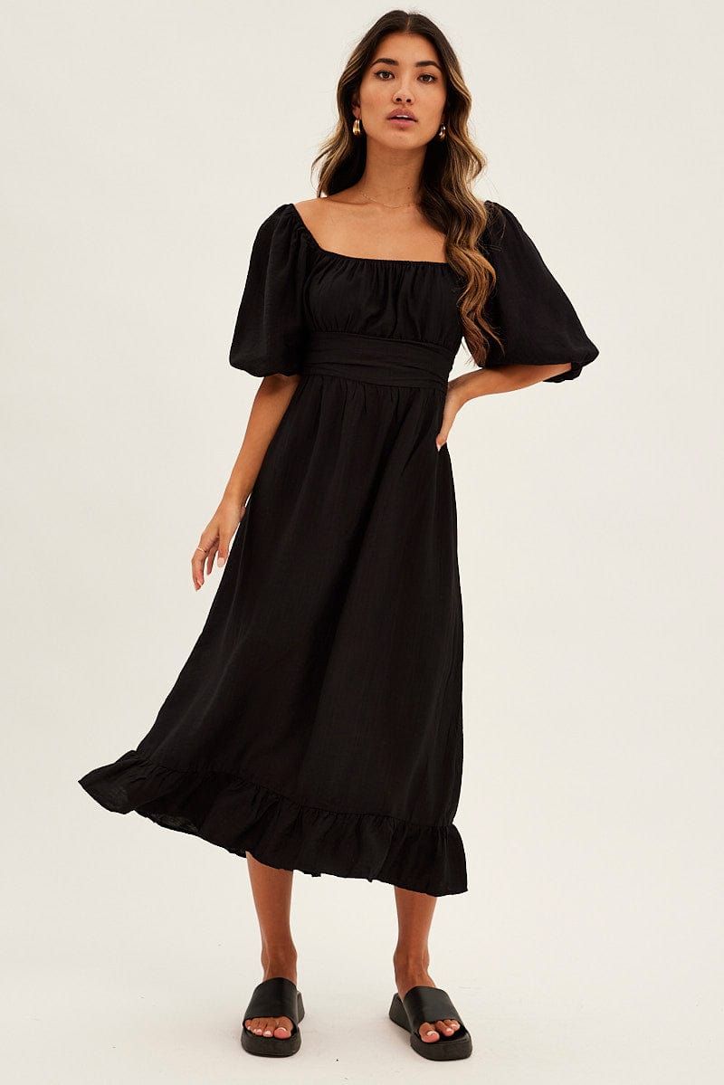 Black Evening Square Neck Maxi Dress sold by Ally Fashion product image thumbnail 3