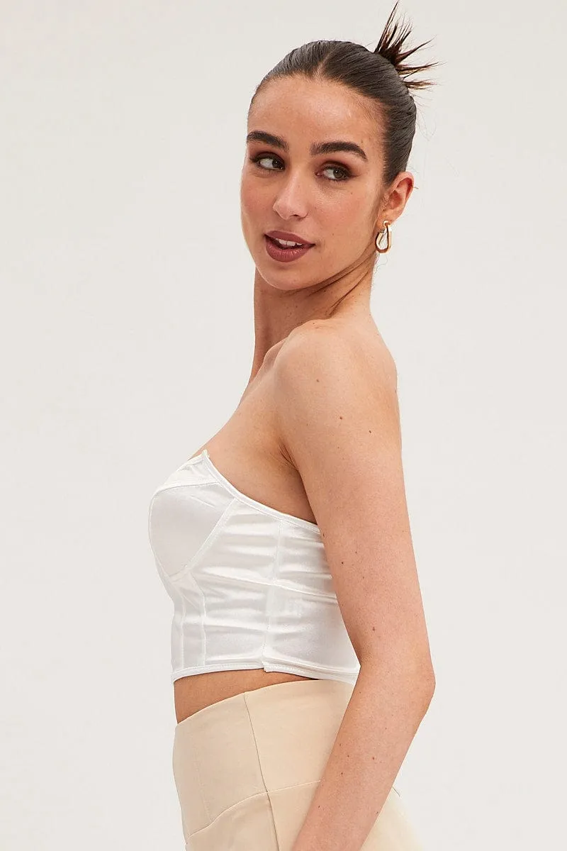 White Plain Corset Top sold by Ally Fashion product image thumbnail 3