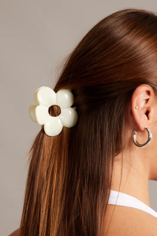 White Flower Claw Clip sold by Ally Fashion