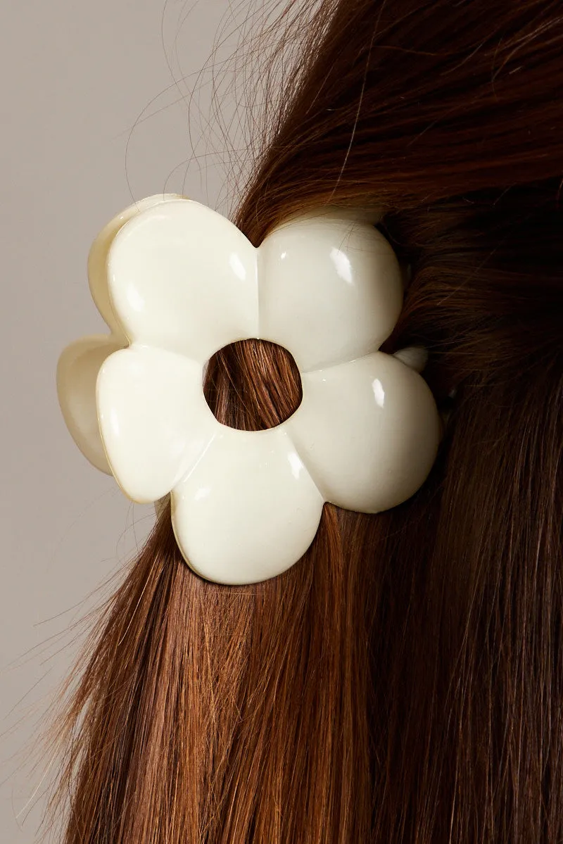 White Flower Claw Clip sold by Ally Fashion product image thumbnail 2