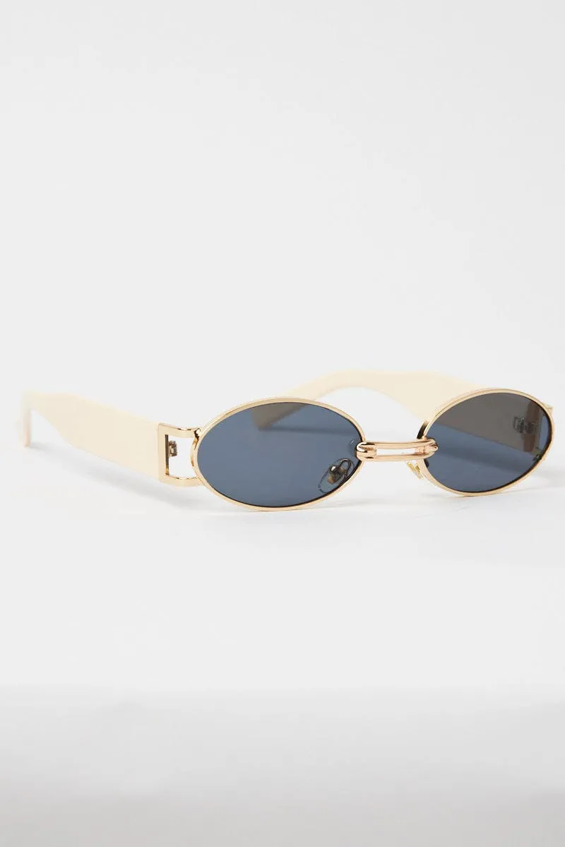 White Oval Sunglasses sold by Ally Fashion