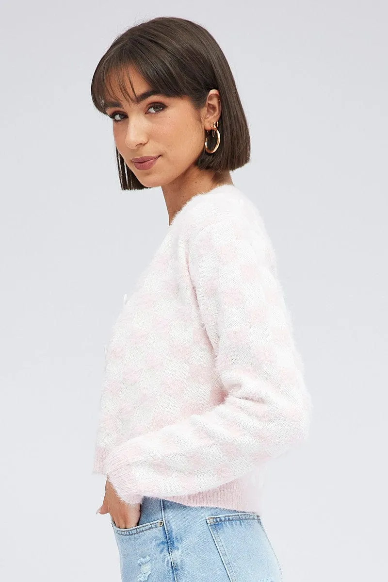 Print Knit Cardigan Long Sleeve Crop V-Neck sold by Ally Fashion product image thumbnail 4