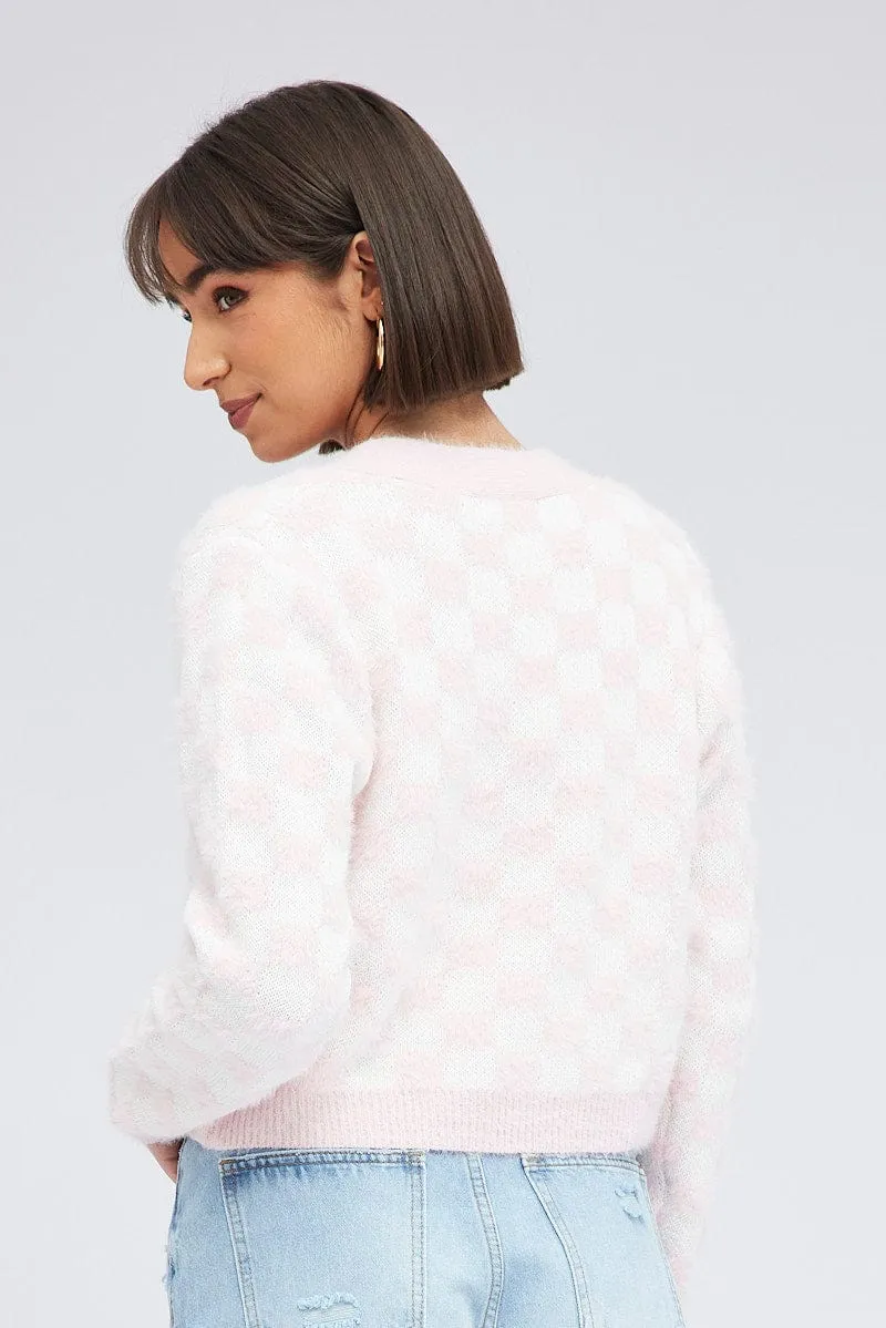 Print Knit Cardigan Long Sleeve Crop V-Neck sold by Ally Fashion product image thumbnail 5