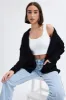 Black Longline Cable Knit Cardigan sold by Ally Fashion