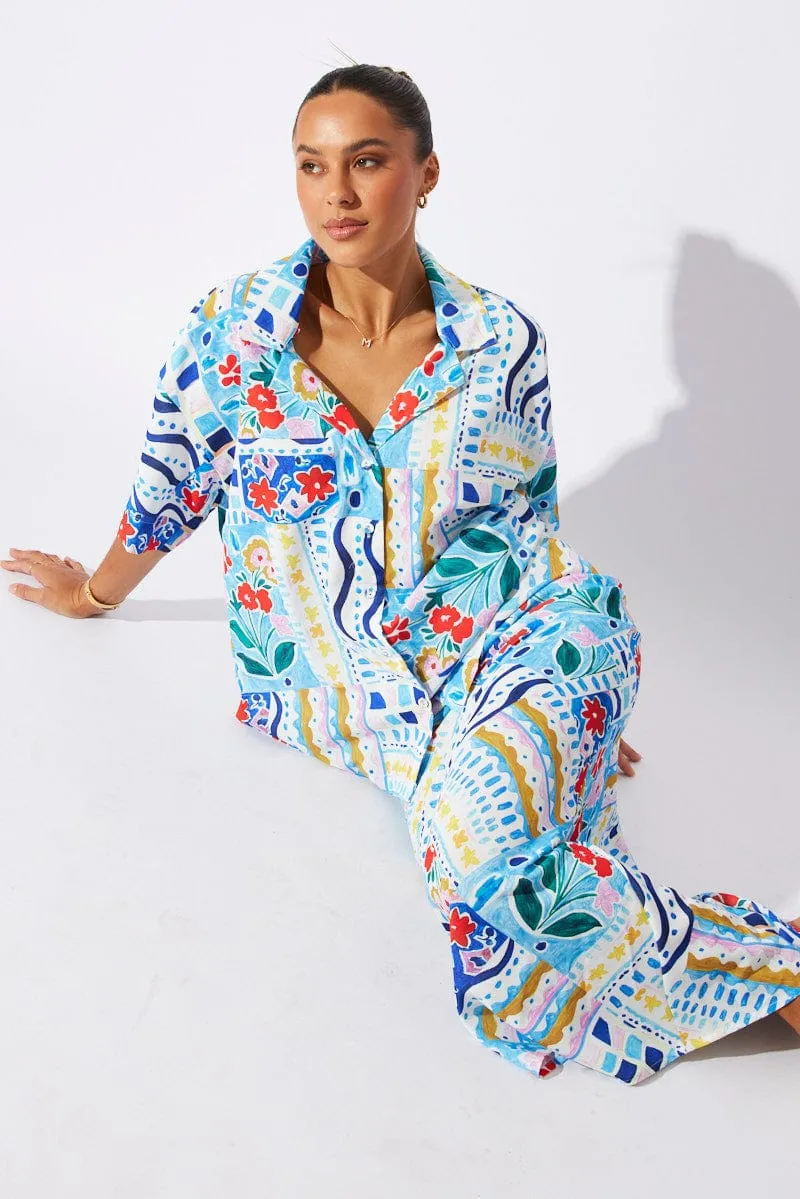 Multi Abstract Shirt Short Sleeve sold by Ally Fashion product image thumbnail 2