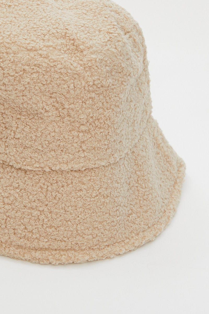 Beige Fuzzy Bucket Hat sold by Ally Fashion product image thumbnail 4