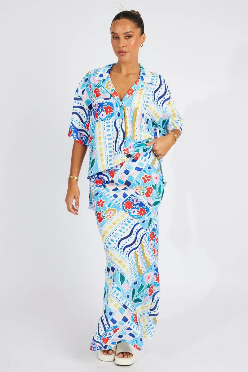 Multi Abstract Shirt Short Sleeve sold by Ally Fashion product image thumbnail 3