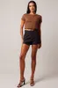 Brown Crop Top Short Sleeve Textured sold by Ally Fashion