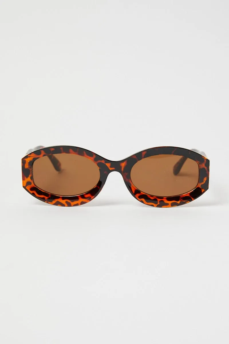 Brown Fashion Sunglasses Gold Hardwear Detail sold by Ally Fashion