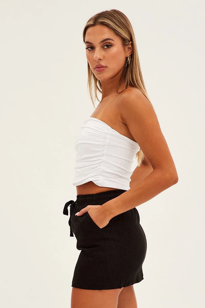 Black Mini Skirt High Rise Linen Blend sold by Ally Fashion product image thumbnail 4