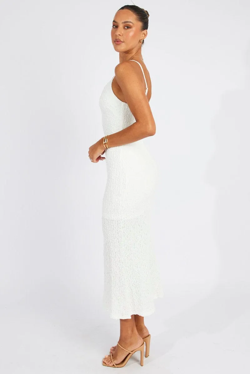 White Bodycon Dress Strappy Textured Fabric sold by Ally Fashion product image thumbnail 4