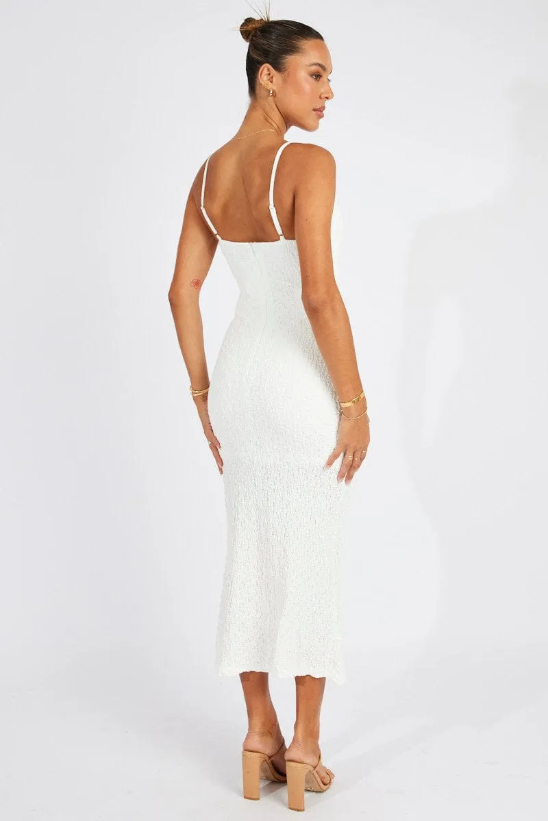 White Bodycon Dress Strappy Textured Fabric sold by Ally Fashion product image thumbnail 5