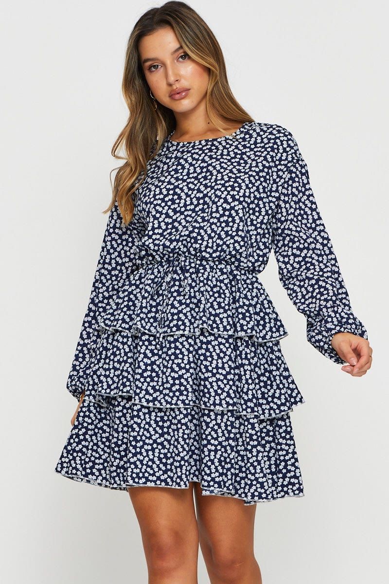 Print Mini Dress Long Sleeve sold by Ally Fashion product image thumbnail 5