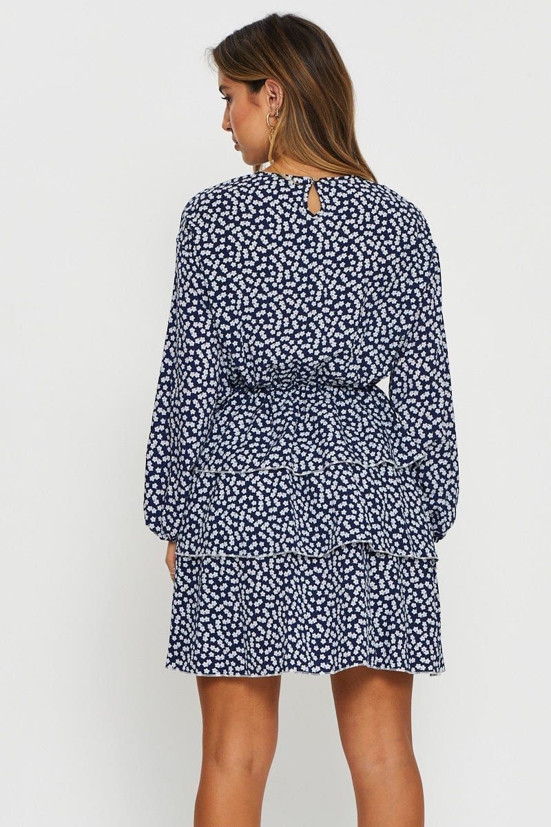 Print Mini Dress Long Sleeve sold by Ally Fashion product image thumbnail 4