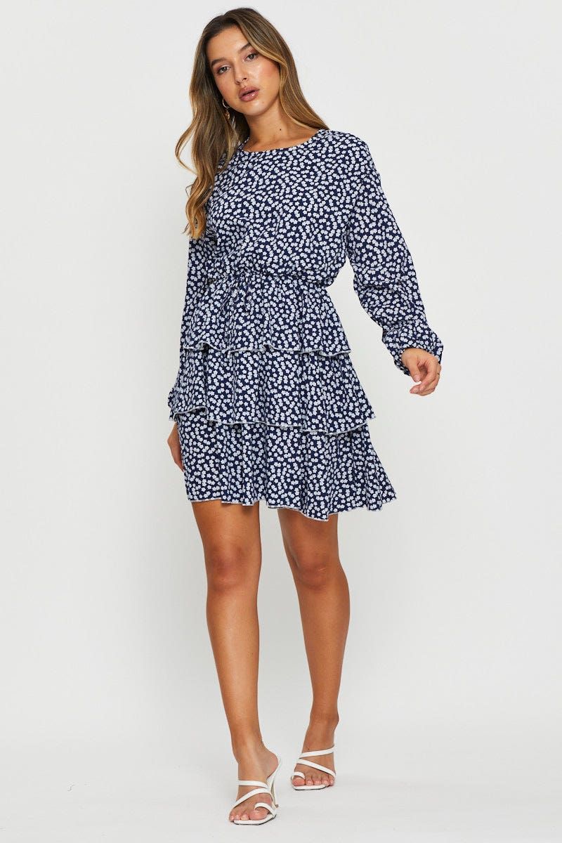 Print Mini Dress Long Sleeve sold by Ally Fashion product image thumbnail 2