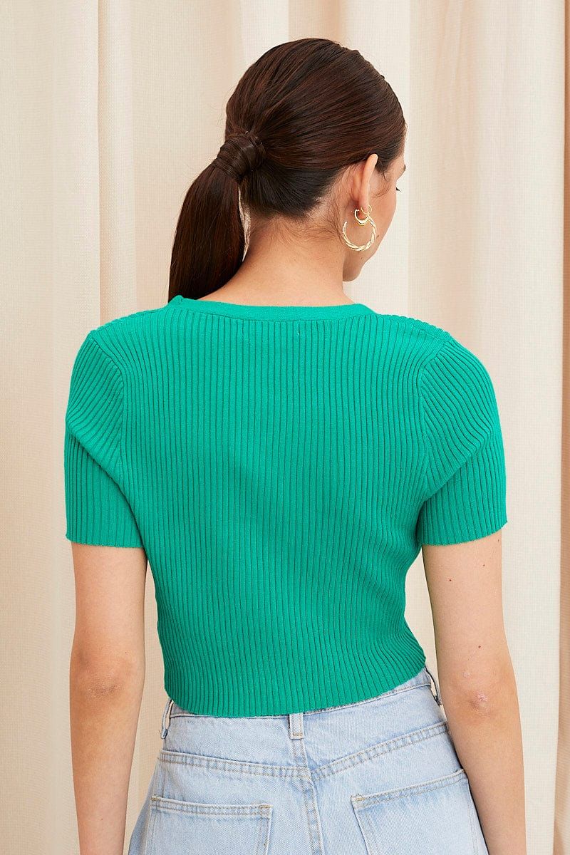 Green Knit Cardigan Short Sleeve sold by Ally Fashion product image thumbnail 5