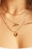 Gold 3 Pack Necklaces Heart Pendent sold by Ally Fashion