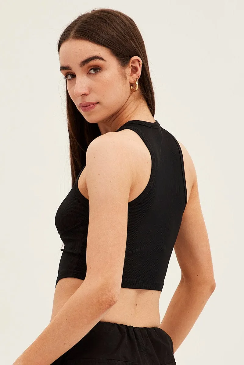 Black Basic Jersey Top sold by Ally Fashion product image thumbnail 5