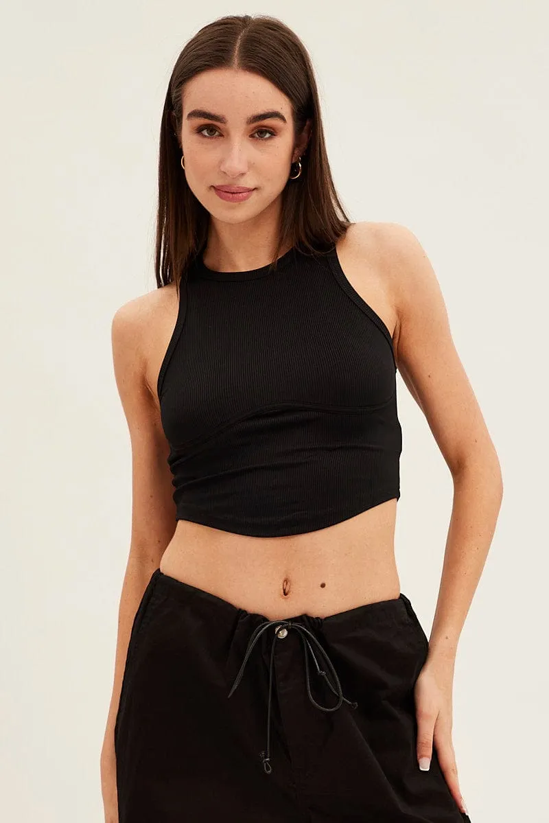 Black Basic Jersey Top sold by Ally Fashion product image thumbnail 3
