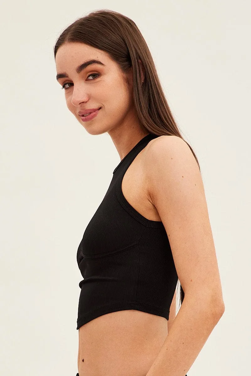 Black Basic Jersey Top sold by Ally Fashion product image thumbnail 4