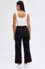 Black Cargo Jeans High Rise Straight Leg Utility sold by Ally Fashion