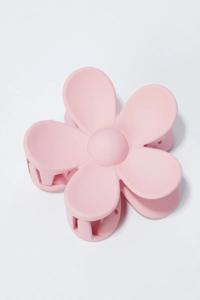 Pink Flower Hair Claw sold by Ally Fashion product image thumbnail 2