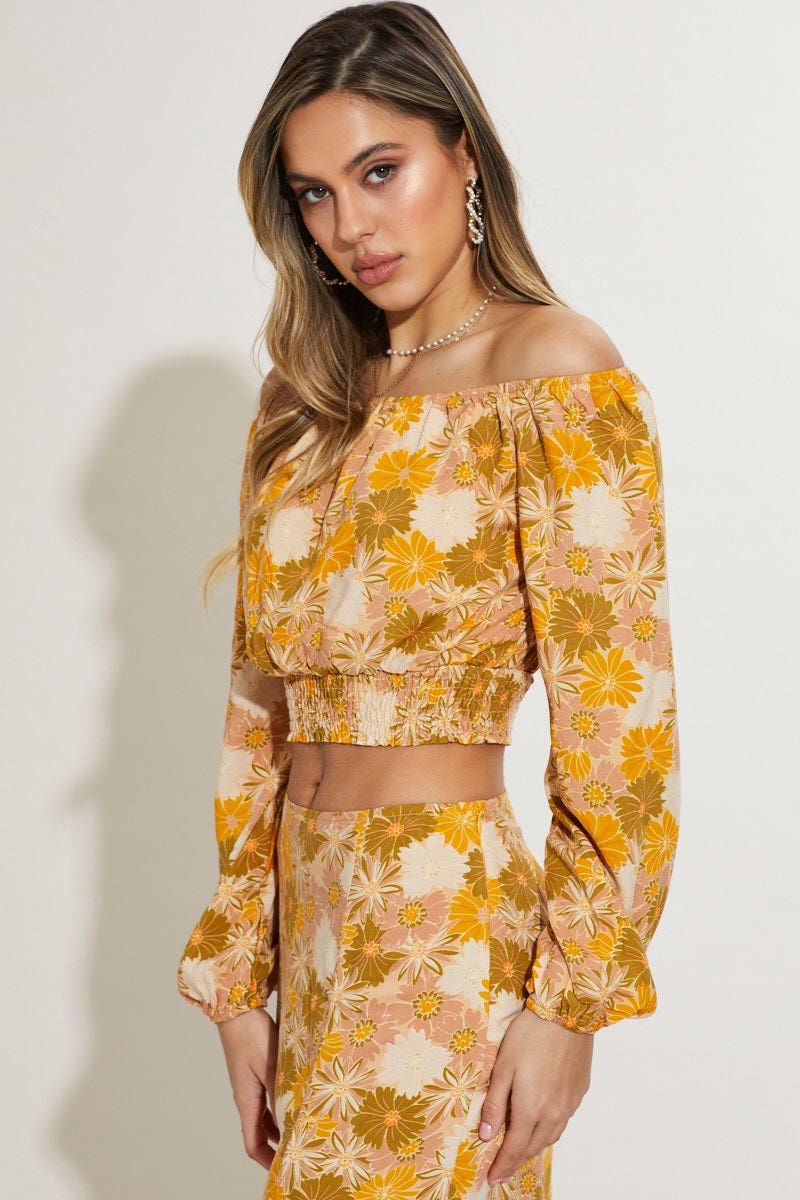 Print Crop Top Long Sleeve sold by Ally Fashion product image thumbnail 3