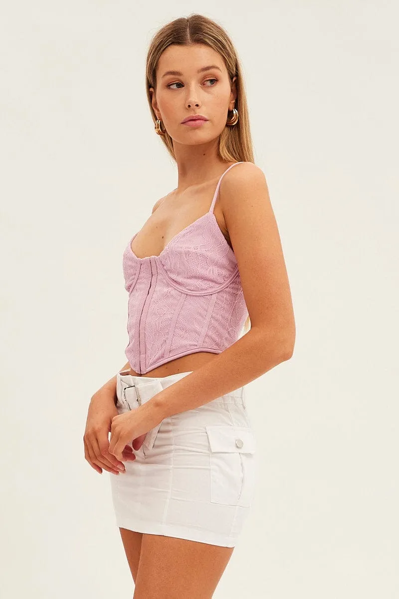 White Cargo Skirt Mini Mid Rise sold by Ally Fashion product image thumbnail 4