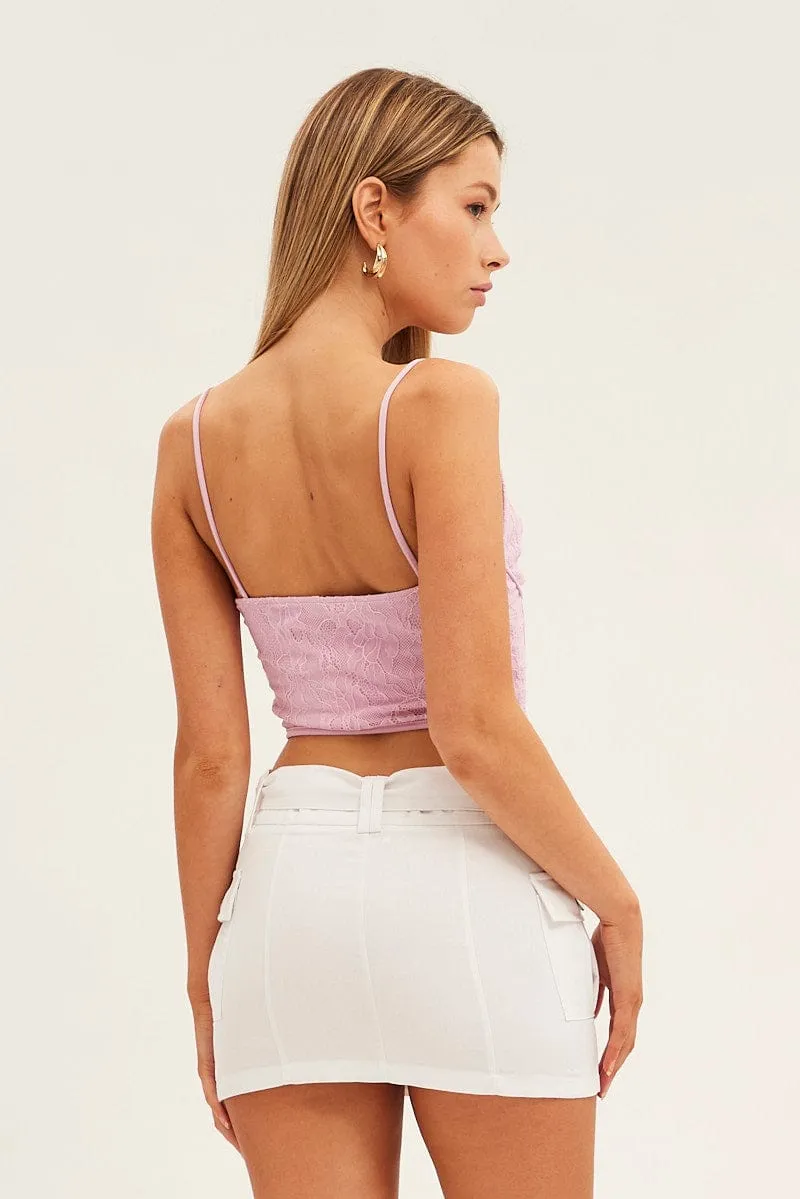 White Cargo Skirt Mini Mid Rise sold by Ally Fashion product image thumbnail 5