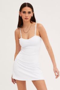 White Mini Dress Round Neck Activewear sold by Ally Fashion