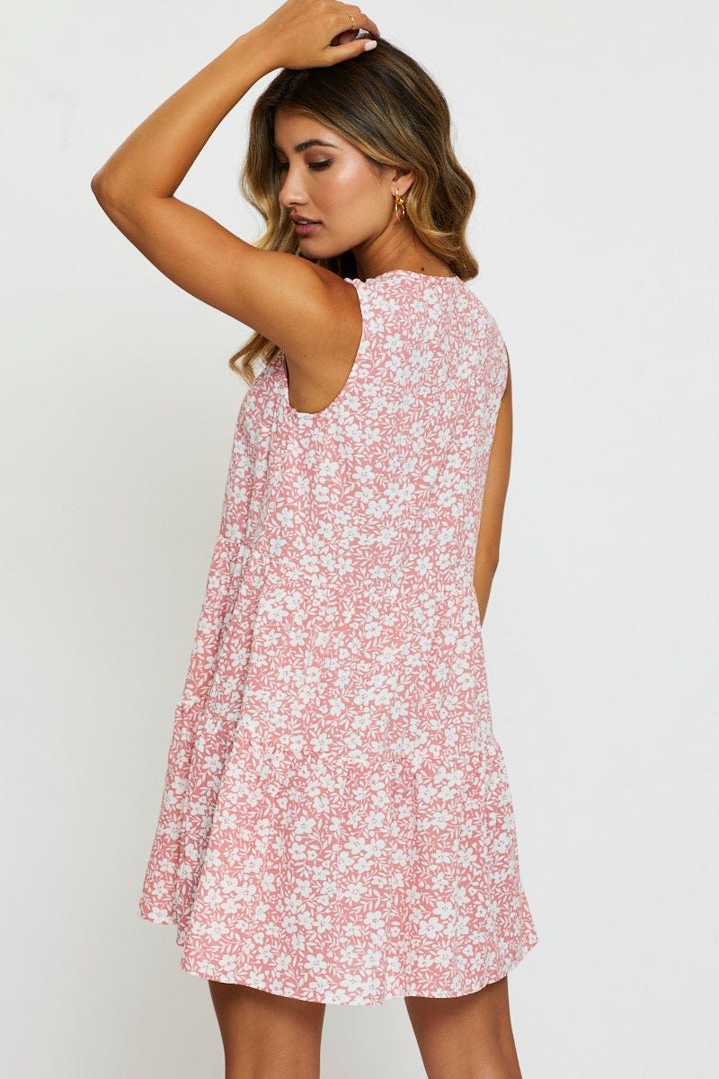 Print A Line Dress Mini V Neck sold by Ally Fashion product image thumbnail 5