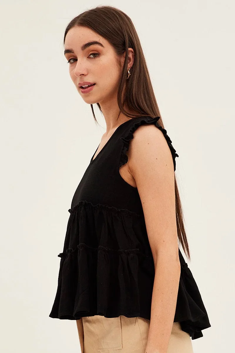 Black Ruffle Tiered Top sold by Ally Fashion product image thumbnail 4