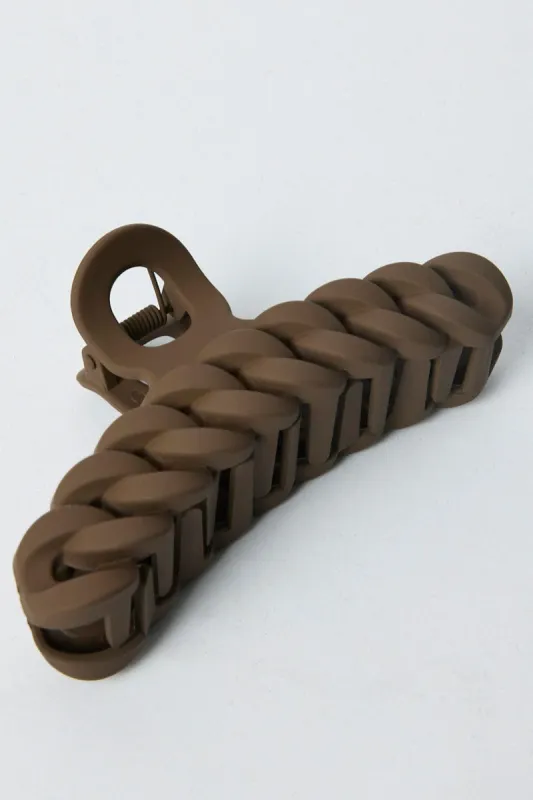 Brown Lock Chain Shaped Hair Claw Clip sold by Ally Fashion